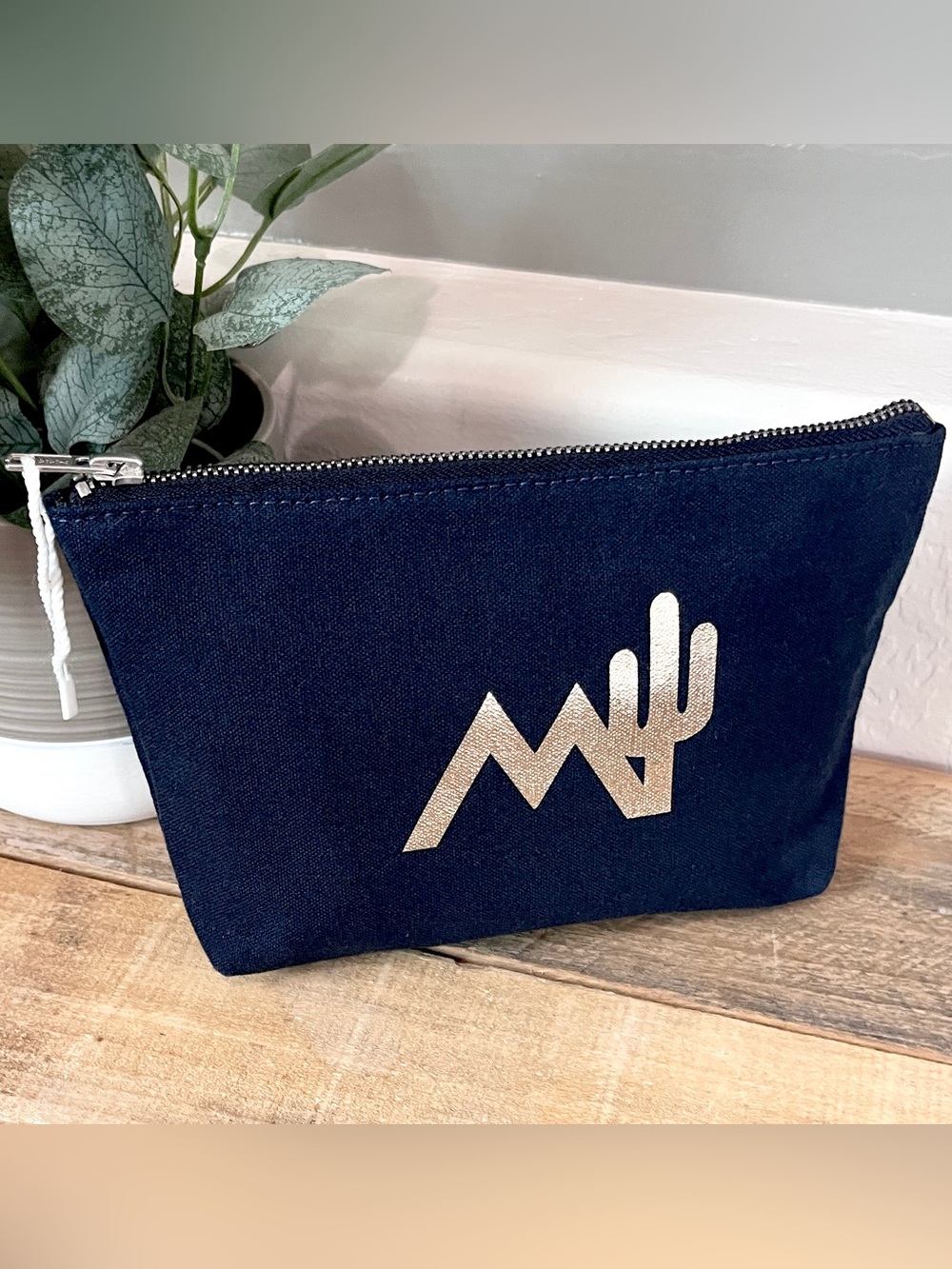Quilted Koala Black Kanvas Mountain Cactus Makeup Bag Pouch